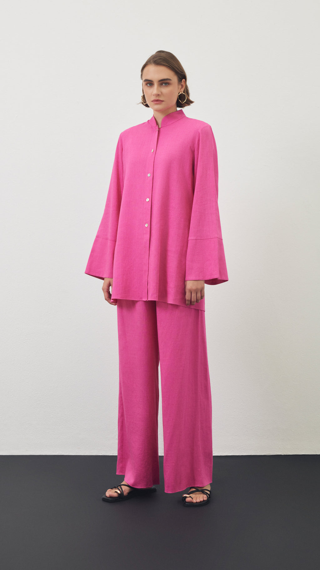 cayo woman linen set pink