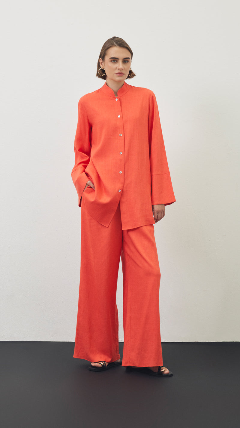 cayo woman linen set orange